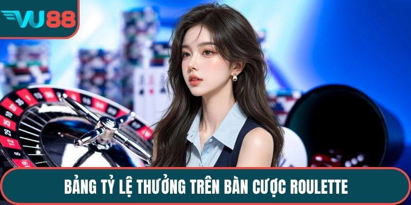  Bảng tỷ lệ thưởng trên bàn cược Roulette
